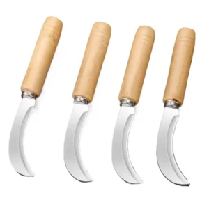 Versatile Stainless Steel Small Bent Knife with Wood Handle for Multi Functional Pineapple Peeling DIY & OEM Customizable