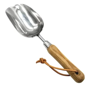 Vertak Garden Soil Scoop Stainless Steel Garden Hand Tools Trowel with Wooden Handle for Growing Garden Flower