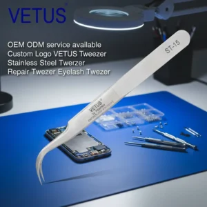 Vetus ST 10 11 12 13 14 15 16 17 ESD Pointed Stainless Steel Safe Antistatic Eyelash Extension Tweezers