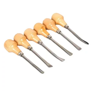 Wood Carving Chisels Tools Set of 6 Assorted Size Gouges and Chisels Palm handle Carved Chisel Knife for Hobbyists