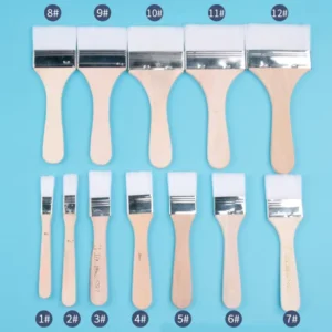 Wood Flat Sash Paint Brushes with Dowel Handle White Bristle DIY Grade Dust Proof ODM Customized (Sizes 1in-12in)