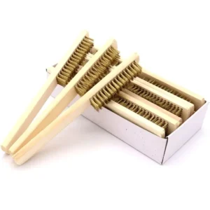 Wood Handle Brass Wire Copper Brush for Industrial Devices Surface Inner Polishing Grinding Cleaning 6×16 Row Brushes