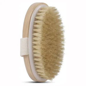 Wooden Dry Body Brush Natural Boar Bristles Exfoliating Bath Shower Brush