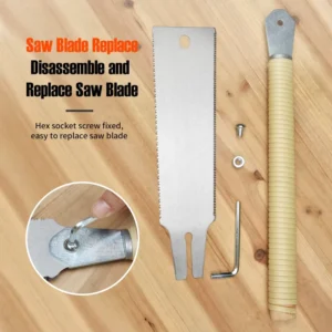 Woodworking Industrial DIY Japanese Double Edge Sided Pull Saw with Rattan Handle SK5 Flexible Blade OEM ODM Flush Cut Wood Saw