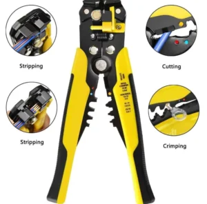 Yellow Crimper Cable Cutter Automatic 8 Inch Self Adjusting Wire Stripper Multifunctional Stripping Tools Crimping Plier