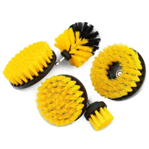 Yellow Electric Cleaning Brushes Set of Five for Electric Drills Electric Polishing Drill Brushes