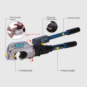 Zhuo Line Tool EP-430/510 Industrial Grade Integral Hydraulic Wire Crimpers 16-400mm Manual Crimping Pliers Soft Grip Plastic