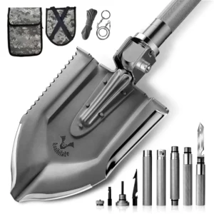 Zune Lotoo Multi funcation Survival Shovel 18 in 1 Kit Foldable Spade High Carbon Steel Hiking Gear Outdoor Camping Shovel