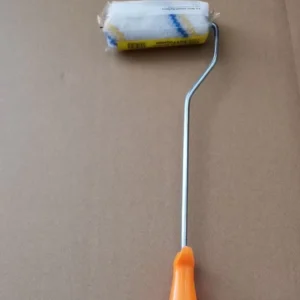 china factory direct 4 inches wall roller blue and yellow strip long plastic handle mini brush