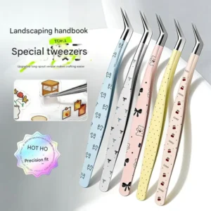 for Beginner High precision Eyelash Tweezers Stainless Steel Decorative Stickers Cartoon Style